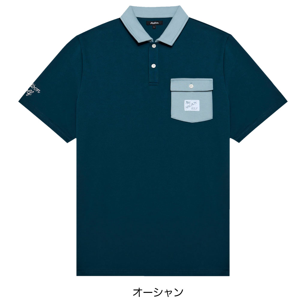 マルボン Malbon Golf 半袖シャツ JOVIS SOLID POLO M-9166 メンズ ゴルフウェア 2025秋冬モデル 正規品