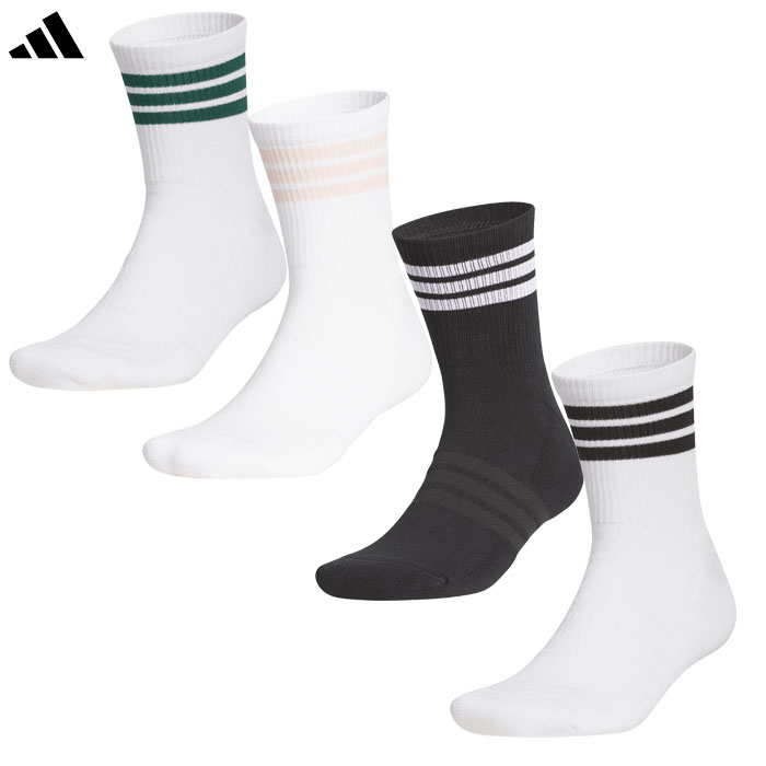 樂天商城 - アディダス ハーフクルー丈 スリーストライプス ソックス BY630 メンズ ゴルフウェア 2026春夏モデル adidas 日本正規品