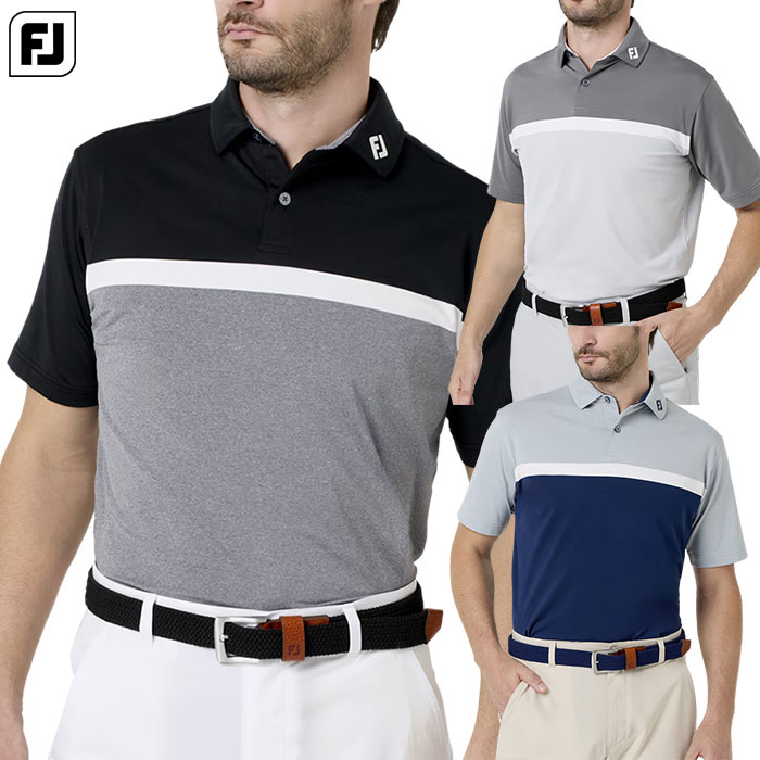 Rakuten - フットジョイ Essential Mens カラーブロック ストレッチライル半袖シャツ FJ-S26-BES02 メンズ 半袖 ゴルフウェア FOOTJOY 2026春夏モデル 日本正規品