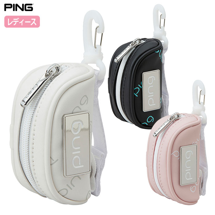 品番：GB-L2510 素材：合成皮革(PU) サイズ：W-4、H-10、D-5(cm) 重量：約67g 対象：レディース カラー：オフホワイト、ブラック/ミント、ピンク※パソコンやスマホによっては実際の色と多少異なる場合があります。 製品仕様 ・モノグラムデザインが華やかさと女性らしさを演出するシリーズ ・pingロゴモノグラムが入った高級感のあるデザイン ・カラビナとベルトループ付きの2Way仕様 ・ボール2個収納可能 ・女性らしいシルバーチャーム付き ・耐久性が高く、高級感のある合成皮革を使用 品番：GB-L2510 素材：合成皮革(PU) サイズ：W-4、H-10、D-5(cm) 重量：約67g 対象：レディース カラー：オフホワイト、ブラック/ミント、ピンク