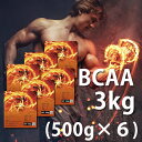 料無料 BCAA 3kg（500g×6） 国産 無添加 無加工 500g×6個　筋トレ トレーニング ボディメイク ダイエット バルクアップ(FC10×6)