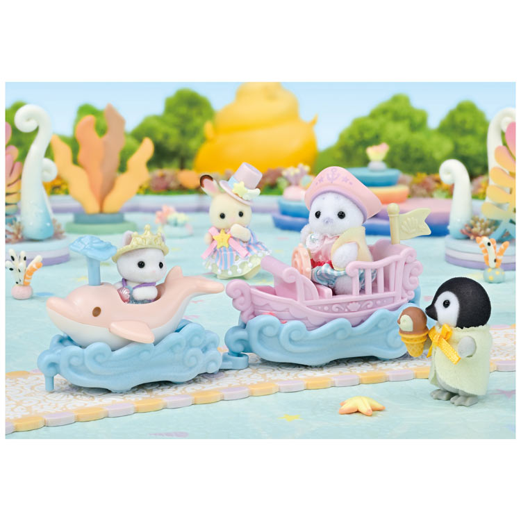 おもちゃ ゆうえんちのりものセット -お船・イルカ- エポック社 コ-80 誕生日 プレゼント 子供 女の子 3歳 4歳 5歳 6歳 ギフト お人形 シルバニア
