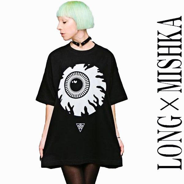 MISHKA ミシカ ロングクロージング LONG CLOTHING コラボ ビッグtシャツ ブランド カットソー メンズ 目玉Tシャツ オーバーサイズ ロック ファッション パンク ロック系 ビックティーシャツ ユニセックス BOYLONDON ロンt ロックtシャツ PUNK おしゃれ 夏のサムネイル