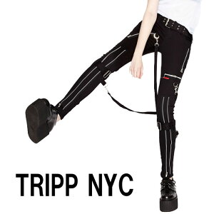 ボンテージパンツ TRIPP NYC トリップニューヨーク メンズ スキニー ブラック スキニーパンツ パンク ロック ファッション カーゴ ロックファッション tripp ヘビメタ v系 モード系 ロック系 アメリカン バイカー ストリート かっこいい 男女兼用 春コーデ