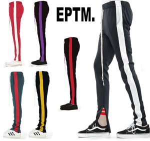 eptm エピトミ トラックパンツ 裾ジップ zip スウェットパンツ スリム ジャージ スエットパンツ EPTM ライン パンツ スキニー メンズ レディース eptm−track イージーパンツ モード系 HIP HOP ヒップホップ B系 ストリート系 v系 ロック ファッション トレーニング コーデ