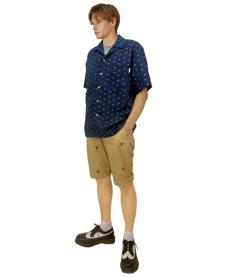 開襟シャツ トラッドシャツ アロハシャツ 総柄 パイナップルプリント 柄シャツ アメリカン レトロ ボーリングシャツ キューバシャツ 半袖 メンズ 人気 カジュアル オープンカラーシャツ リゾート ストリート アイヴィー ミドル シニア ライブ フェス 春 jellybeans-select-10007115 WAD(ワドセレクト) サンプル画像3