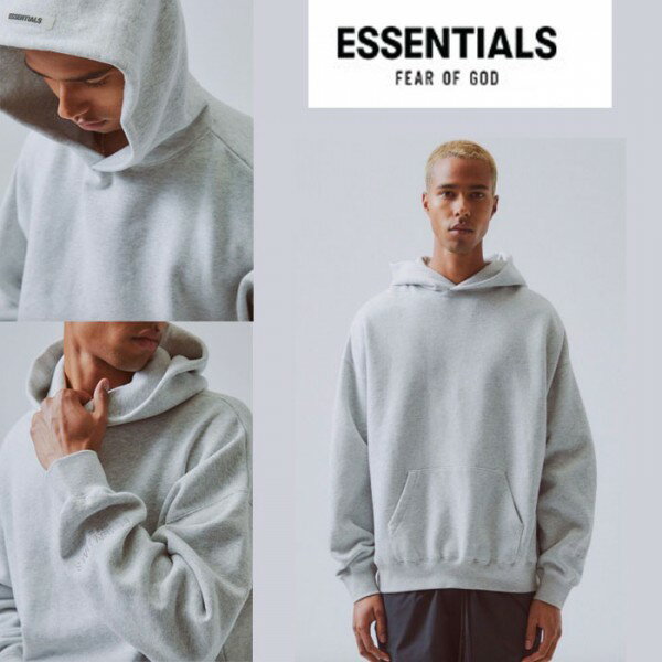 fog essential(エッセンシャルズ)Fear of God (フィアオブゴッド)パーカー グレー スウェット オーバーサイズ フーディー トップス パンク ロック ストリートファッション モード系 おしゃれ かっこいい fog essentialsメンズモノ