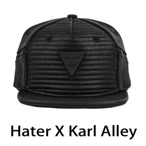 キャップ HATER KARL ALLEY ヘイタースナップバック カールアリー コラボ キャップ PUレザーキャップ メンズ ベースボールキャップ パンク ロック ファッション ストリート系 モード系 帽子 ぼうし かっこいい ユニセックス レディース hater ロック系 パンクロック 秋コーデ