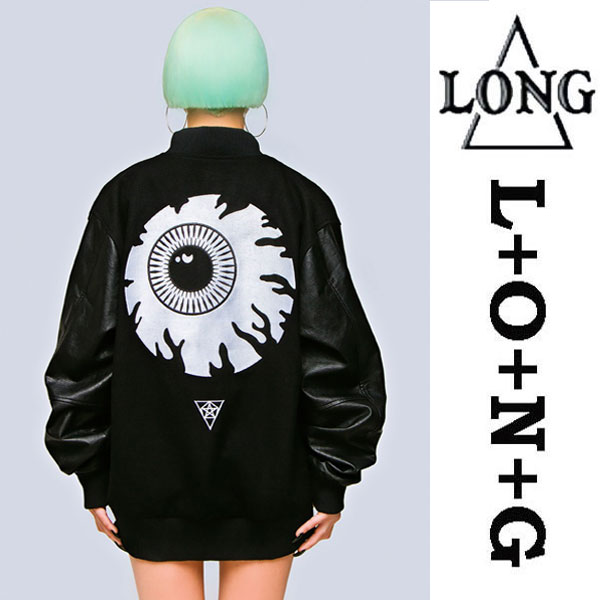 スタジャン mishka ミシカ ロングクロージング long clothing コラボ MA-1 ジャケット 目玉 パンク ロック ファッション  ユニセックス BOY LONDON ボーイロンドン ビックシルエット スタジアムジャケット ミリタリージャケット ストリート モード系 