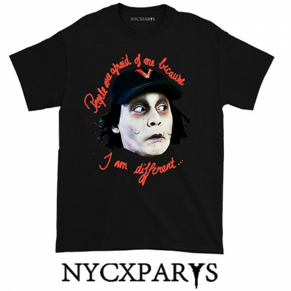 シザーハンズ ビッグtシャツ 映画Tシャツ nycxparys エヌワイシーバイパリ ブランド 黒 トップス ジョニーデップ 映画tシャツ メンズ ユニセックス パンク ロック ファッション 半袖 おしゃれ …