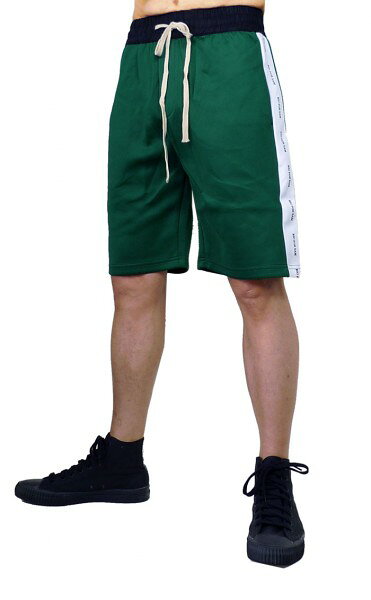 トラックパンツ ハーフパンツ トラック ハーフ パンツ サイドライン ラインパンツ 黒 ホワイト 白 モード系 ストリート系 ロック パンク ストリート ファッション 裾ジップ ZIP ジャージ スウェット 涼しいメンズシニア コーデ　WAD jellybeans-select-10006570 WAD(ワドセレクト) サンプル画像3