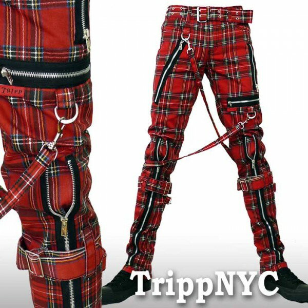 楽天市場】ボンテージパンツ レッドチェック TRIPP NYC(トリップ ...