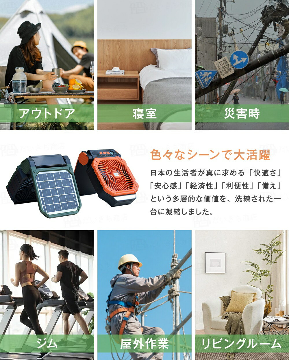 ★1年保証+特典付き★ ソーラー扇風機 7800mAh 大容量 多機能 2WAY充電 ソーラー USB 防災グッズ コンパス付き 懐中電灯 3段階タイマー 818g 軽量 持ち運び 屋外 4段階風量 非常用扇風機 携帯扇風機 扇風機 卓上 小型扇風機 ソーラーファン アウトドア 防災扇風機 スマホ充電