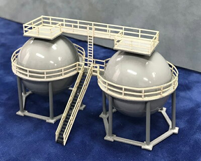 (新発売)ジオラマ工場模型キットH(Nスケール 球形タンク2個セット)