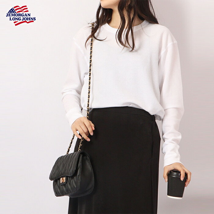 JEMORGAN LONG JHONS ジェーイーモーガン クルーネック長袖Tシャツ メンズ 男性用 レディース 女性用 ユニセックス ワッフル生地 パック入り サーマルインナー おしゃれ かわいい パックT 秋物 冬物 春物 アメリカンカジュアル