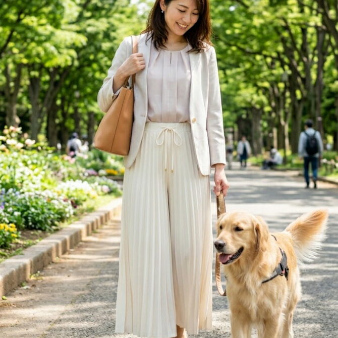 Rakuten - アコーディオンプリーツスカート見えパンツ（ホワイト）