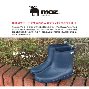 【送料無料】MOZ レインブーツ レディース ショート 長靴 レディース おしゃれ 雨靴 女性 完全防水 履きやすい 歩きやすい レインシューズ ショートブーツ 通勤 通学 ガーデニング 靴 防水 晴雨兼用 かわいい ブランド シンプル 無地 ブラック 黒 ネイビー グレー 8430