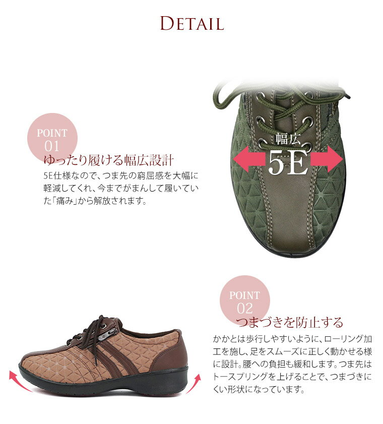 コンフォートシューズ レディース おしゃれ 幅広 5e 外反母趾 ゆったり 軽量 防滑 スニーカー ウォーキングシューズ 歩きやすい サイドファスナー 旅行 大きいサイズ 母の日 プレゼント シニア 敬老の日 介護シューズ 黒 ブラック ブラウン カーキ 557 送料無料