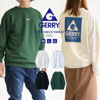 gerry スウェット tops トレーナー メンズ 柄 ロゴ アメカジ スウェット レディース スウェット メンズ トレーナー レディース おしゃれ ブランド 裏毛 フロントロゴ刺繍 バックロゴプリント クルーネック クルーネックスウェット 黒 トップス ge23awc01