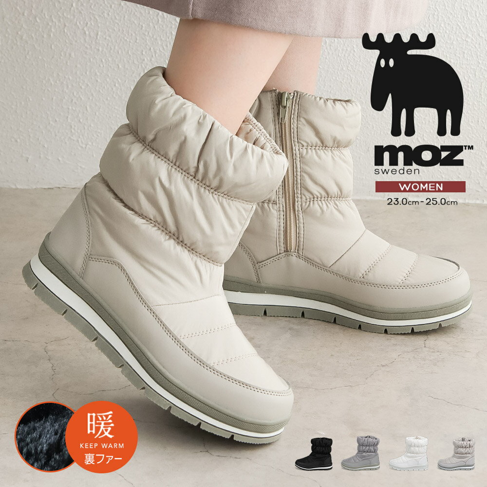 moz モズ スノーブーツ レディース 滑らない ショート 防水 おしゃれ 軽量 防滑 防寒 幅広 3e 保温 ファー ジュニア 防寒ブーツ ショートブーツ ダ...