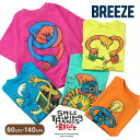 BREEZE 子供服 半袖 tシャツ キッズ 女の子 男の子 キッズ ベビー トップス カットソー クルーネック 保育園 幼稚園 小学生 通学 ブルー エメラルドグリーン オレンジ ピンク ライム ブリーズ 20周年特別企画 SMILE TALKING HANDS Tシャツ j207504