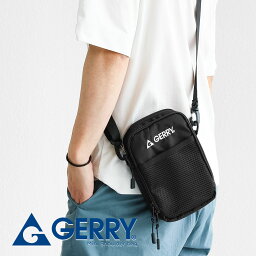 gerry ミニ ショルダーバッグ メンズ 小さめ 3way スマホポーチ レディース おしゃれ スマホショルダー ブランド ロゴ ミニショルダーバッグ 縦型 斜めがけ カラビナ ポーチ レジャー キャンプ アウトドア バッグ ジェリー 黒 r2001