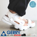 gerry ジェリー スポーツサンダル 厚底 レディース 厚底サンダル 歩きやすい おしゃれ 軽い 軽量 ボリュームソール ハイソール サイズ調整 クッション性 春 夏 カジュアル シンプル スポーツ アウトドア レジャー サンダル 黒 白 ブラック ホワイト ベージュ GR-5589(4)