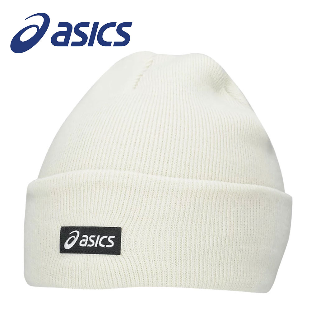 アシックス ニットキャップ メンズ レディース 男女兼用 帽子 シンプル おしゃれ 防寒 スポーツ観戦 ランニング ジョギング ウォーキング トレーニング カジュアル ストリートファッション 冬用 秋冬 黒 ブラック ホワイト 白 バーチ 3033C190