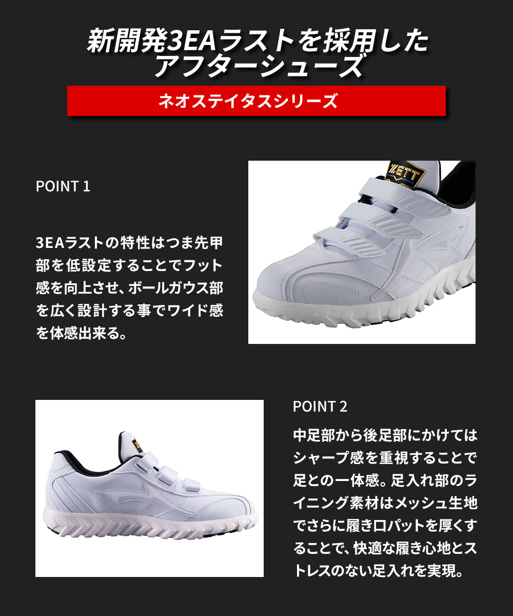 Jerico楽天市場店のゼット 野球 トレーニングシューズ 白 マジックテープ 幅広 3e ワイド 軽量 ホワイト ジュニア メンズ レディース 社会人 大人 高校生 中学生 トレーニング スポーツ 練習 大会 ソフトボール ZETT ベースボール NEOSTATUS ネオステイタスCL BSR8879CL｜アングル3