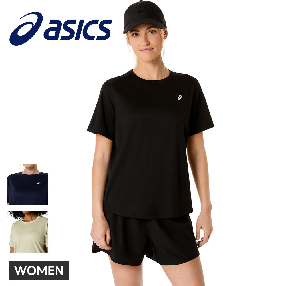 アシックス ランニングシャツ Tシャツ レディース 半袖 ランニング ジョギング マラソン 陸上 スポーツ トレーニング フィットネス ウェア 吸汗速乾 速乾 ドライ ショートスリーブ 軽量 快適 サラサラ asics ランニングドライ 半袖シャツ 2012d144