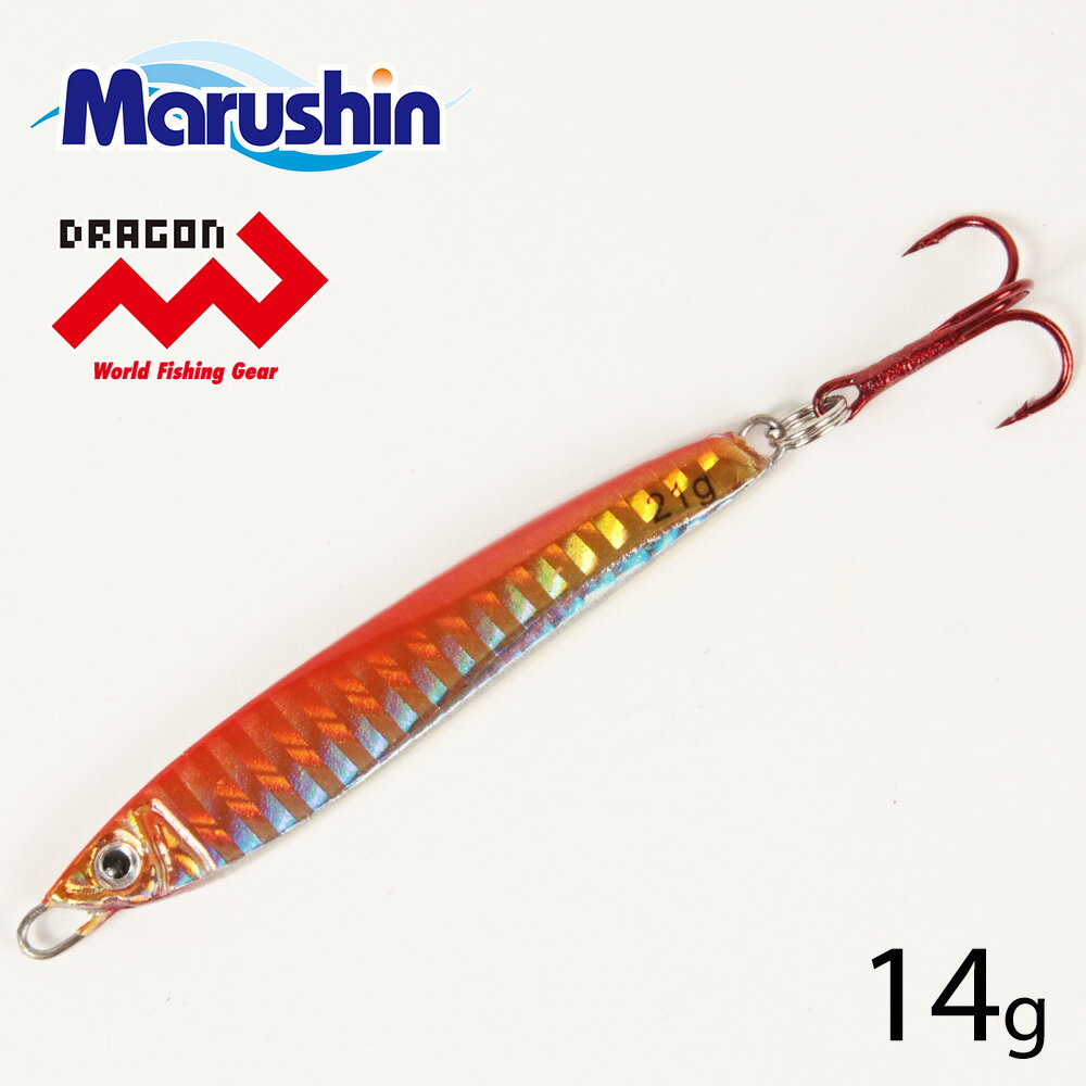 マルシン メタルジグ ディザイア レッドゴールド 14g 赤針 トレブルフック付 ハードルアー シーバス ルアー ジギング ソルトルアー ソルトウォーター 青物 アジ サバ サワラ カンパチ ブリ カサゴ メバル カマス メッキ フッコ スズキ 根魚 オコゼ アイナメ アカハタ クエ