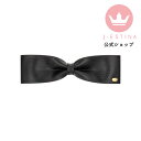 ブランド レザー リボン バレッタ ヘアバレッタ ヘアアクセ デート 黒リボン パーティー 結婚式 お呼ばれ アクセサリー プレゼント 普段使い 百貨店 ご褒美...