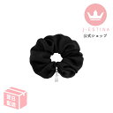 ブランド ロゴ シュシュ BLACK 黒 パーティ お呼ばれ 結婚式 アクセサリー プレゼント 普段使い ご褒美 高級 ブランド ヘアアクセ 誕生日 記念日 ギフト 女友達 20代 30代 彼女 妻 ボリューム 大きめ ヘアゴム