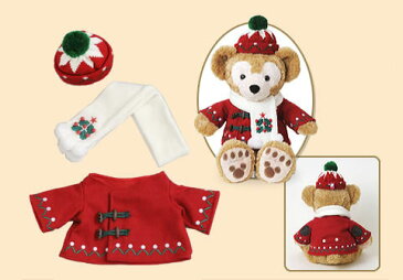 コスチュームセット Duffy(ダッフィー)ぬいぐるみSサイズ用♪クリスマス・ウィンターコスチューム 2014 2013 2012 ぼうし マフラー コート 3点セット☆東京ディズニーリゾート限定☆お土産袋付き♪【DISNEY】