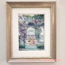 絵画 原画 「Rendezvous in Glycine」 水彩/パステル 2023 アンティークピンク 額付き お部屋に飾る絵 Yumi Kohnoura 神...