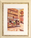 絵画 「クマ達のシャンブルドット」 水彩/パステル 原画 静物画 風景画 アンティーク ホワイト×シルバー フレーム ヨーロピアンインテリア 額縁 Yumi K...