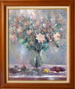 絵画 「Revival」 油彩画 油絵 原画 静物画 薔薇 F12 バラ フルーツ お部屋に飾る絵 額縁付き Yumi Kohnoura 神之浦由美 【現品限り...