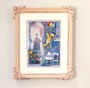 絵画 「playing bear 2」 水彩/パステル 原画 静物画 風景画 お部屋に飾る絵 絵 アンティークピンク ヨーロピアンインテリア 額縁 Yumi K...