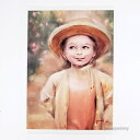 「帰り道」 Yumi Kohnoura作 オリジナル・ポストカード 絵はがき 葉書 絵画 人物画 少女 花 【ネコポス対応】