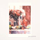 「Oriental Table」 Yumi Kohnoura作 オリジナル・ポストカード 絵はがき 葉書 絵画 花 フルーツ 薔薇 バラ 静物画 【ネコポス対応...