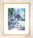 絵画 原画 「La Campanula」 水彩/パステル F6 アンティークホワイト×シルバー 木製額・透明アクリル板・中抜きマット付き お部屋に飾る絵 Yum...