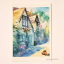 「クマ達の日向ぼっこ」 Yumi Kohnoura作 オリジナル・ポストカード 絵はがき 葉書 絵画 クマ テディベア コッツウォルズ イングランド イギリス ...