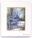絵画 「La Campanula」 2022 油彩画 油絵 原画 風景画 F3 アンティーク ウッディホワイト アクリル仕様 額縁付き お部屋に飾る絵 Yumi...