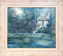 絵画 「愛の空間」 水彩/パステル キャンバス 作品 原画 風景画 F10 自然 花 森 お部屋に飾る絵 Yumi Kohnoura 神之浦由美 ヨーロピアンイ...
