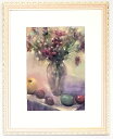 絵画 原画 「Memories of Love」 水彩/パステル F4 アンティークピンク×ゴールド 木製額付き モダンアート お部屋に飾る絵 Yumi Koh...