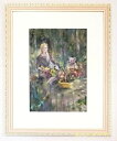 絵画 原画 「Mielikki〜森の女神」 水彩/パステル F4 アンティークピンク×ゴールド 木製額・透明アクリル板・デザインマット付き お部屋に飾る絵 Yu...