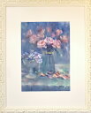 絵画 原画 「味わいの時間(とき)」 水彩/パステル F4 額付き モダンアート お部屋に飾る絵 Yumi Kohnoura 神之浦由美 薔薇 アジサイ 静物画...