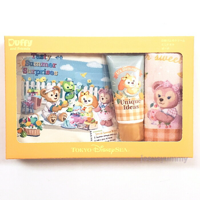 【SALE】ダッフィー＆フレンズのテイスティ・サマー・サプライズ　おでかけポーチ　日焼け止め　ミニタオル　2022　東京ディズニーシー限定　お土産　【DISNEY】のサムネイル