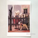 「bothered mom」 Yumi Kohnoura作 オリジナル・ポストカード 絵はがき 葉書 絵画 クマ テディベア 犬【ネコポス対応】