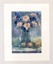 絵画 原画 「初心」 水彩/パステル F4 アンティークホワイト 額付き お部屋に飾る絵 Yumi Kohnoura 神之浦由美 バラ デルフィニウム 静物画 ...